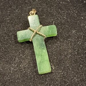 Jade Cross Pendant Necklace